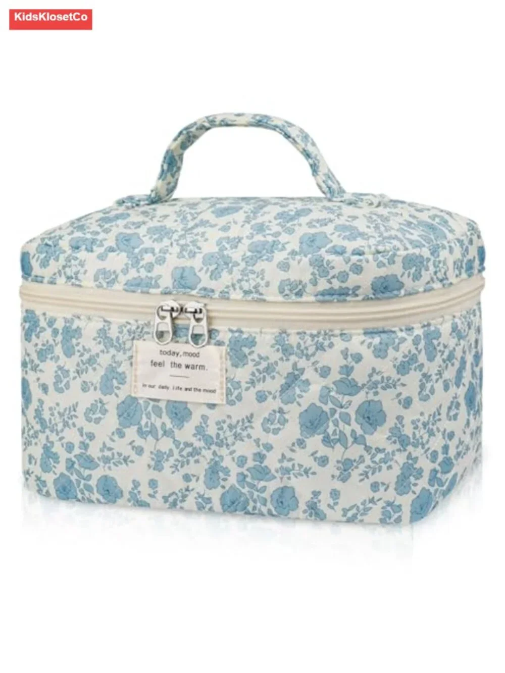 Large Floral Quilted Makeup Bag Cosmetic Travel Toiletry Organizer